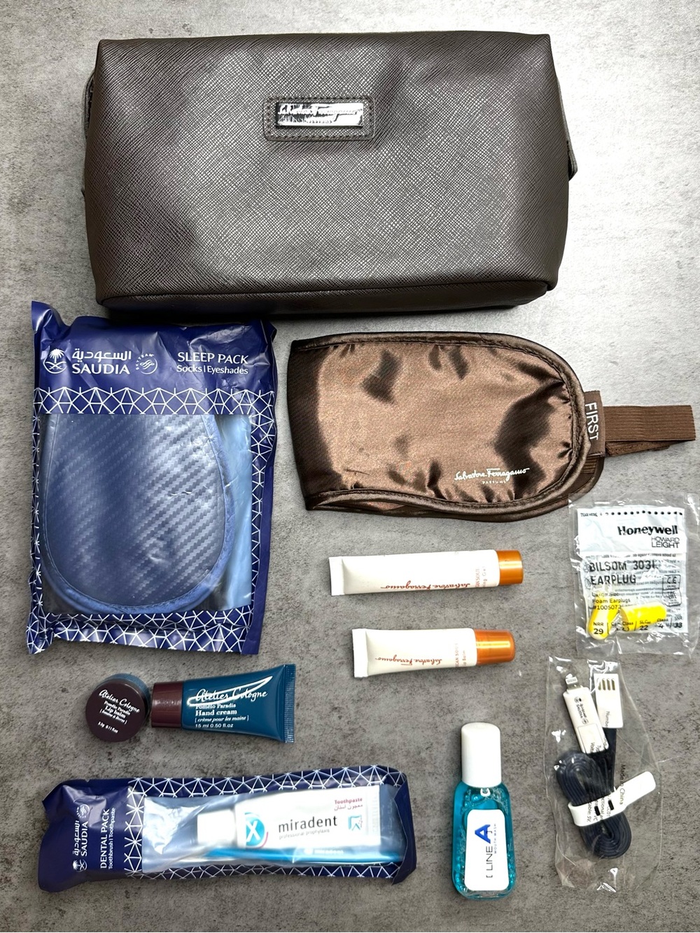 Salvatore Ferragamo x Saudia Airlines First Class Amenity Kit Complete
